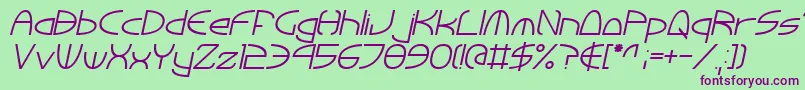 TinkerRoundItalic Font – Purple Fonts on Green Background