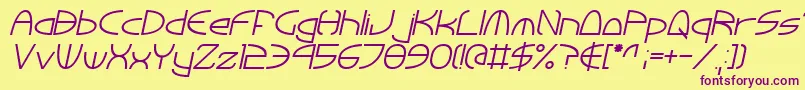 TinkerRoundItalic Font – Purple Fonts on Yellow Background