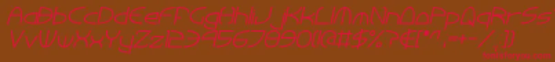 TinkerRoundItalic Font – Red Fonts on Brown Background