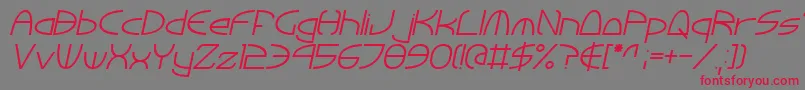 TinkerRoundItalic Font – Red Fonts on Gray Background