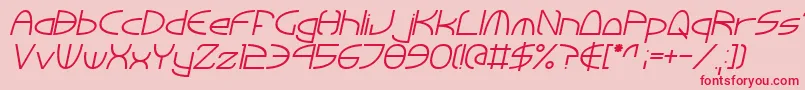 フォントTinkerRoundItalic – ピンクの背景に赤い文字