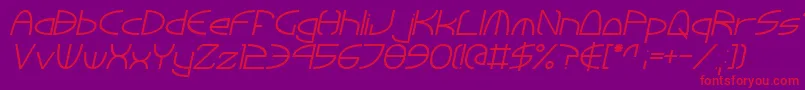 フォントTinkerRoundItalic – 紫の背景に赤い文字