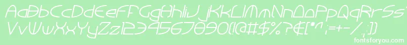フォントTinkerRoundItalic – 緑の背景に白い文字