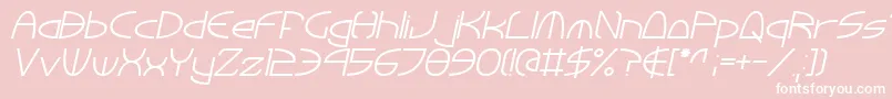 フォントTinkerRoundItalic – ピンクの背景に白い文字