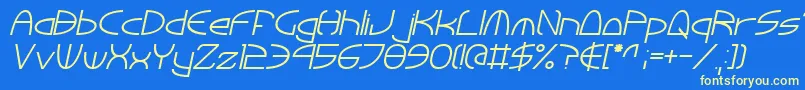 Police TinkerRoundItalic – polices jaunes sur fond bleu