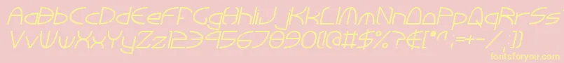 TinkerRoundItalic Font – Yellow Fonts on Pink Background