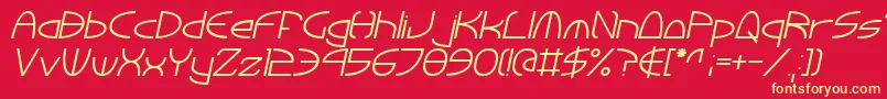 TinkerRoundItalic Font – Yellow Fonts on Red Background
