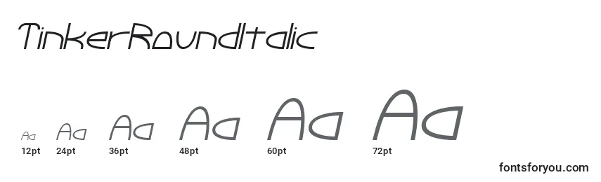 Размеры шрифта TinkerRoundItalic