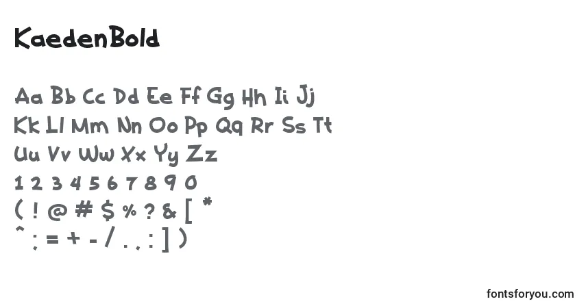 A fonte KaedenBold – alfabeto, números, caracteres especiais
