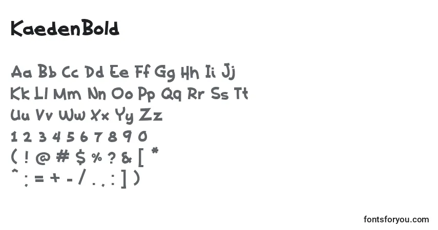 KaedenBold-fontti – aakkoset, numerot, erikoismerkit