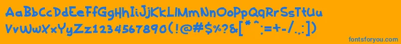 KaedenBold Font – Blue Fonts on Orange Background