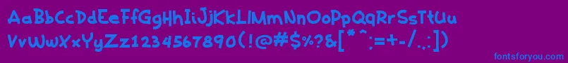 KaedenBold Font – Blue Fonts on Purple Background