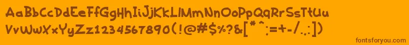 KaedenBold Font – Brown Fonts on Orange Background
