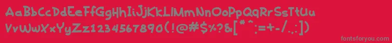 KaedenBold-fontti – harmaat kirjasimet punaisella taustalla