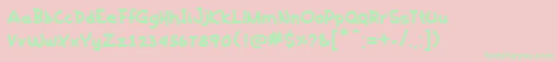 KaedenBold Font – Green Fonts on Pink Background