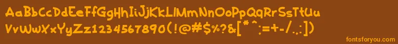 KaedenBold Font – Orange Fonts on Brown Background