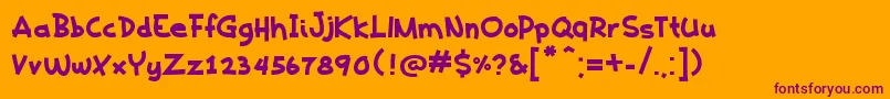 KaedenBold Font – Purple Fonts on Orange Background