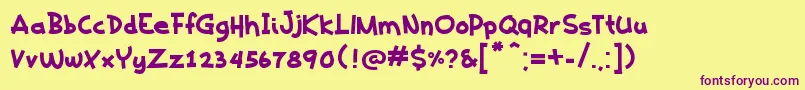 KaedenBold Font – Purple Fonts on Yellow Background