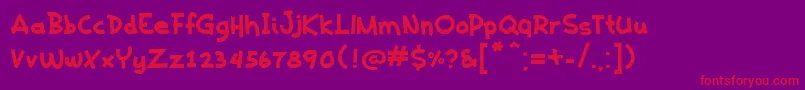 KaedenBold-fontti – punaiset fontit violetilla taustalla