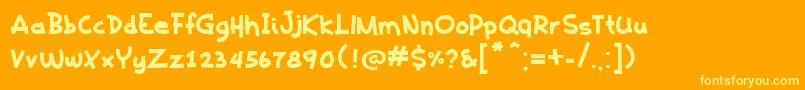 KaedenBold Font – Yellow Fonts on Orange Background