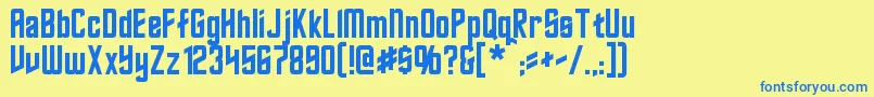 Roddenberry Font – Blue Fonts on Yellow Background