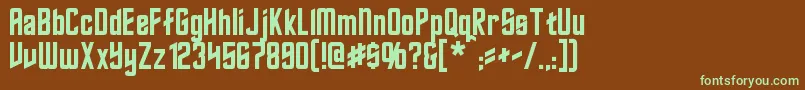 Roddenberry Font – Green Fonts on Brown Background