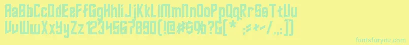 Roddenberry Font – Green Fonts on Yellow Background