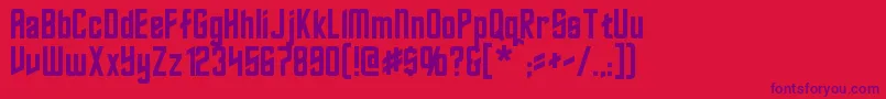 Roddenberry-Schriftart – Violette Schriften auf rotem Hintergrund
