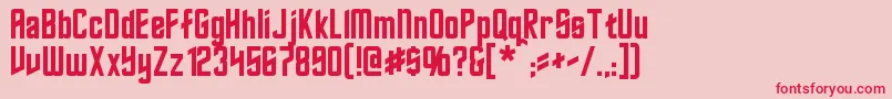 Roddenberry-Schriftart – Rote Schriften auf rosa Hintergrund