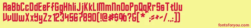 Roddenberry Font – Red Fonts on Yellow Background