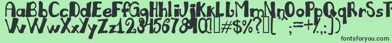 JulianaLight Font – Black Fonts on Green Background