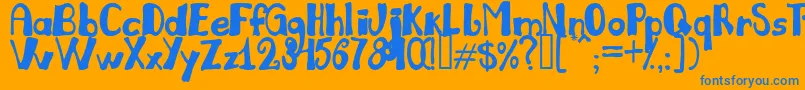 JulianaLight Font – Blue Fonts on Orange Background