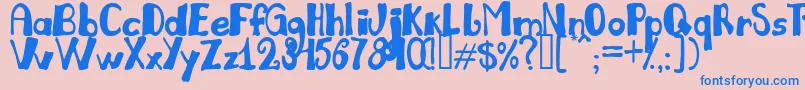 JulianaLight Font – Blue Fonts on Pink Background