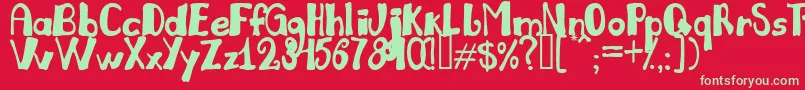 JulianaLight Font – Green Fonts on Red Background