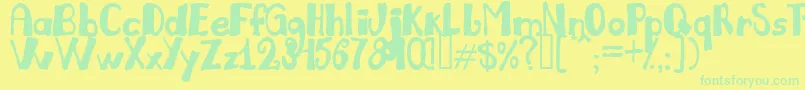 JulianaLight Font – Green Fonts on Yellow Background