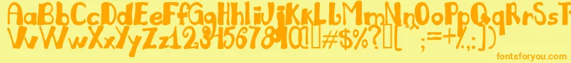 JulianaLight Font – Orange Fonts on Yellow Background