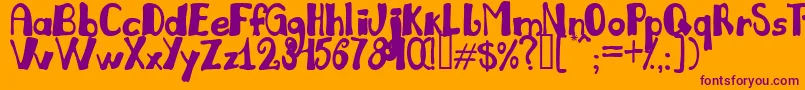 JulianaLight Font – Purple Fonts on Orange Background