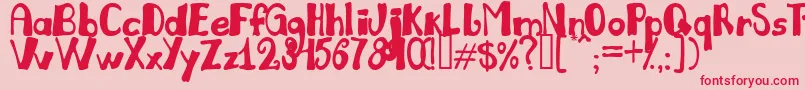 JulianaLight Font – Red Fonts on Pink Background