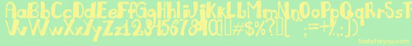 JulianaLight Font – Yellow Fonts on Green Background