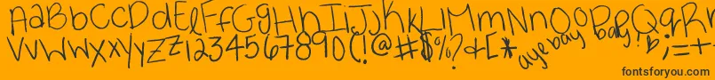 Ayebaybay Font – Black Fonts on Orange Background
