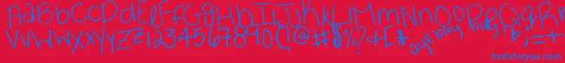 Ayebaybay Font – Blue Fonts on Red Background