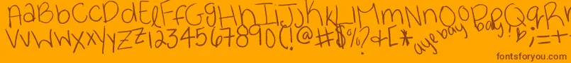 Czcionka Ayebaybay – brązowe czcionki na pomarańczowym tle