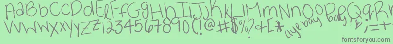 Ayebaybay Font – Gray Fonts on Green Background