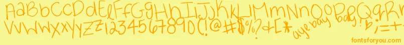Ayebaybay Font – Orange Fonts on Yellow Background