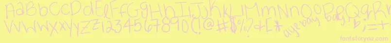 Ayebaybay Font – Pink Fonts on Yellow Background