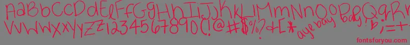 Ayebaybay Font – Red Fonts on Gray Background