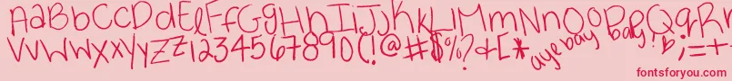 Ayebaybay Font – Red Fonts on Pink Background