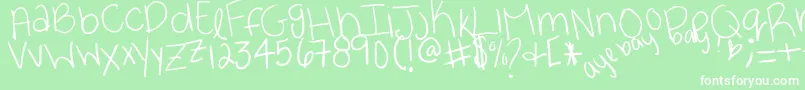 Ayebaybay Font – White Fonts on Green Background