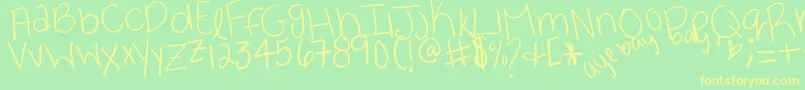 Ayebaybay Font – Yellow Fonts on Green Background