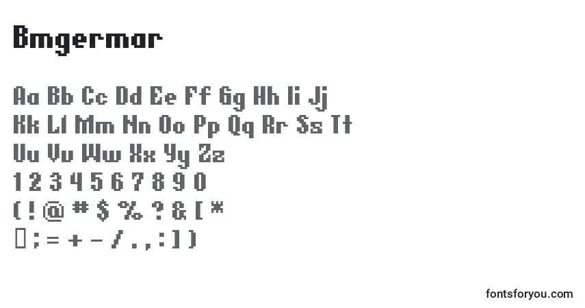 Schriftart Bmgermar – Alphabet, Zahlen, spezielle Symbole